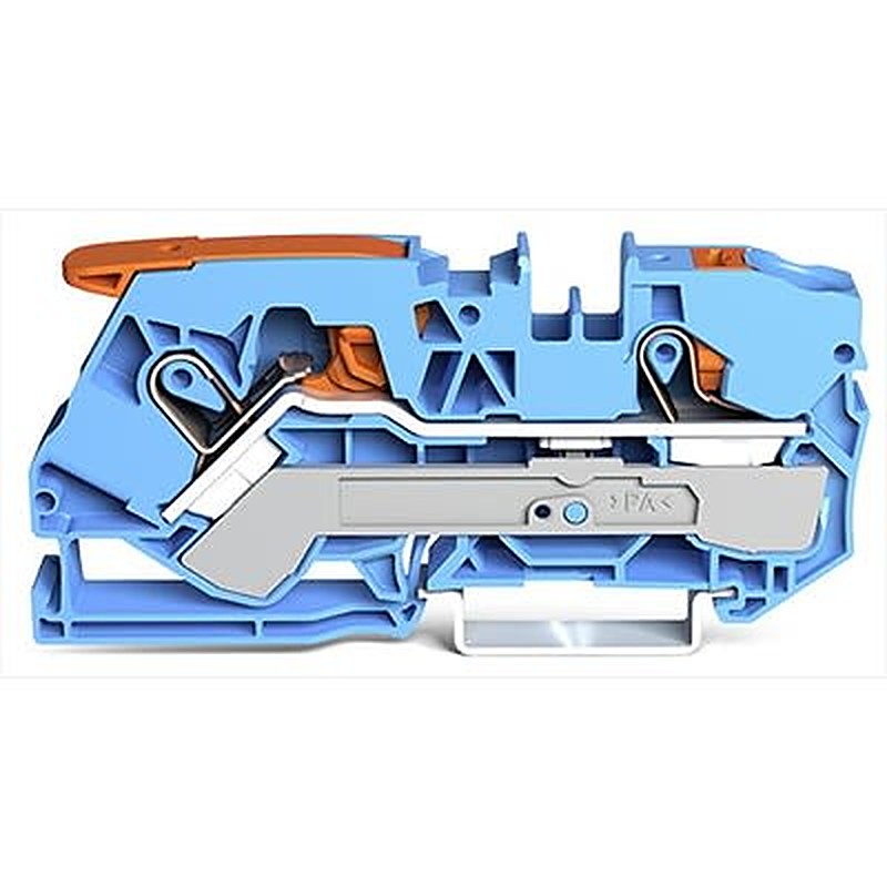 WAGO TOPJOB S Series DIN Rail Terminal Block Blue, 10mm², 1-Level, Push-in, ATEX, IECE