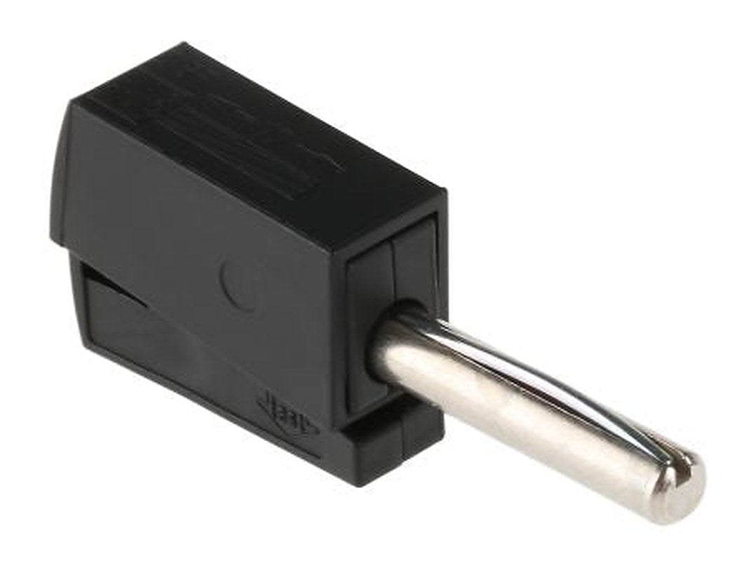 WAGO Black Male Banana Plug, 4 mm Connector, Cage Clamp Termination, 42V, 20A, Nickel Plating