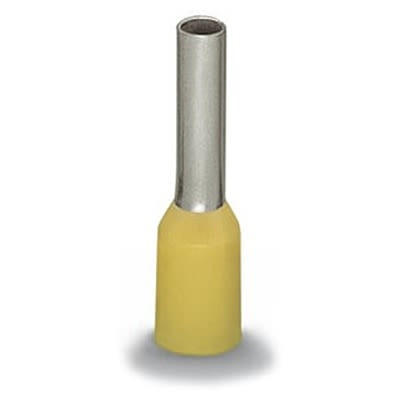 WAGO, 216 Insulated Ferrule, 15 mm Pin Length, 4.8 mm Pin Diameter, Yellow from 14 AWG to 14 AWG Wire Size