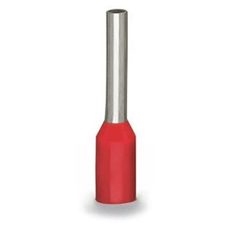 WAGO, 216 Insulated Ferrule, 16 mm Pin Length, 3.5 mm Pin Diameter, Red from 18 AWG