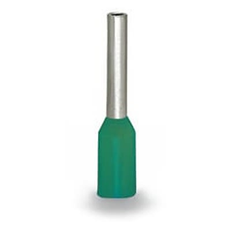 WAGO, 216 Insulated Ferrule, 10 mm Pin Length, 2.5 mm Pin Diameter, Turquoise to 22 AWG Wire Size