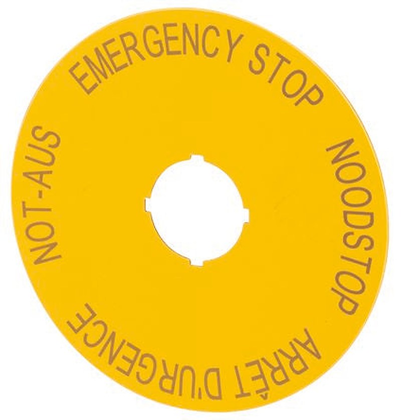 Eaton Emergency Stop Label for Use with Push Buttons