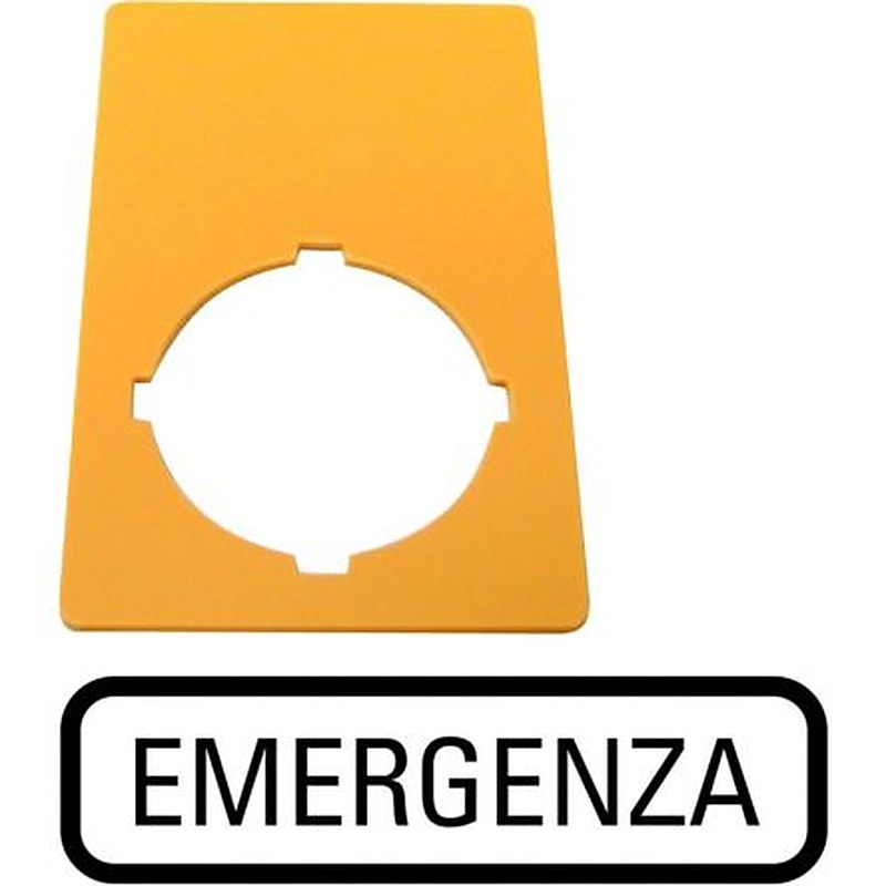 Eaton Label for Use with M22 Pushbuttons, Pre-printed "Emergency Stop, Emergency Switching Off