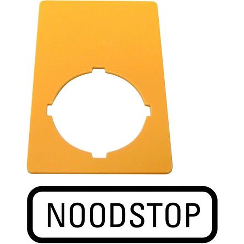 Eaton Label for Use with M22 Pushbuttons, Pre-printed "Emergency Stop, Emergency Switching Off