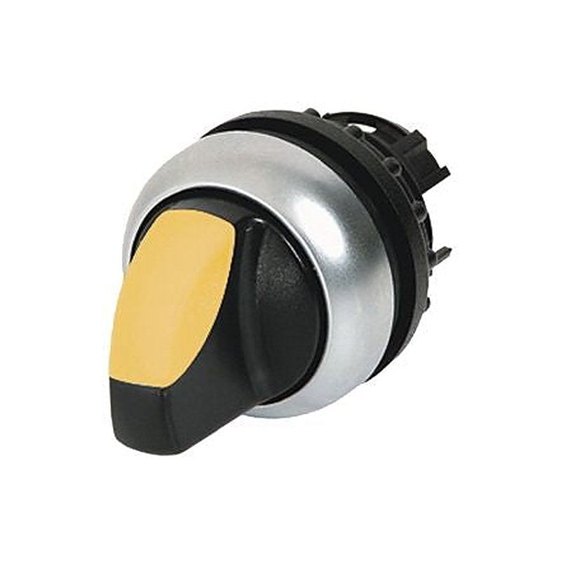 Eaton M22 Series 2 Position Illuminated Selector Switch Head, 23 mm Cutout, Yellow Handle, IP66