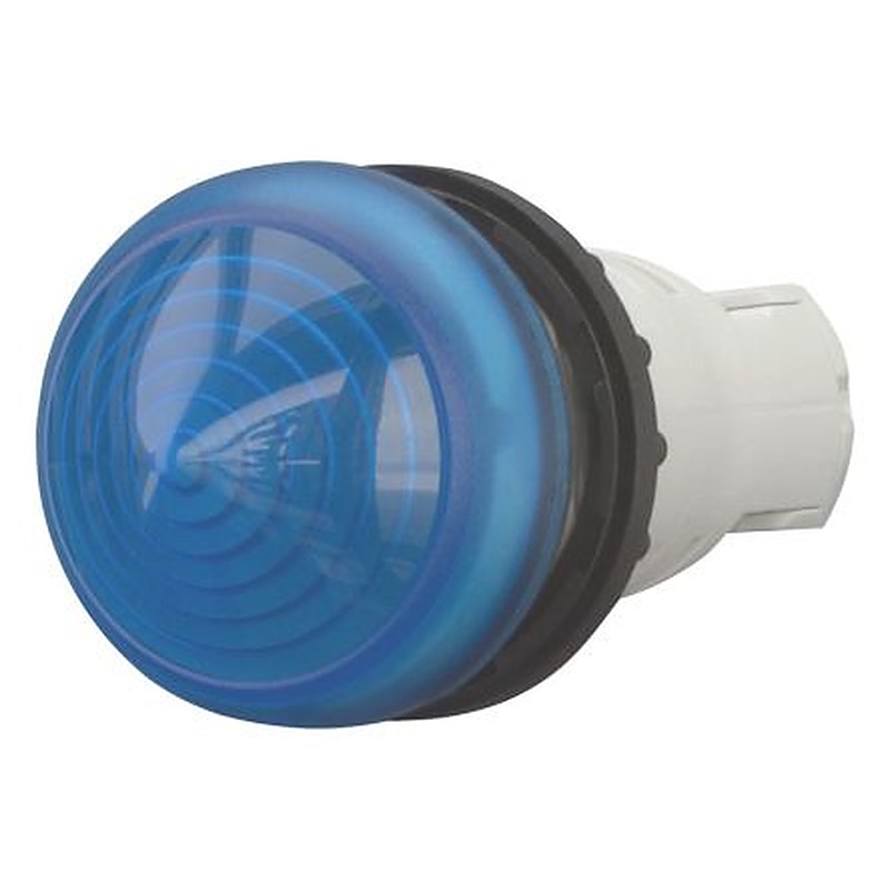 Eaton, M22, Panel Mount Blue LED Indicator, 22.5 mm Cutout, IP69K, IP67, Round, 4000V
