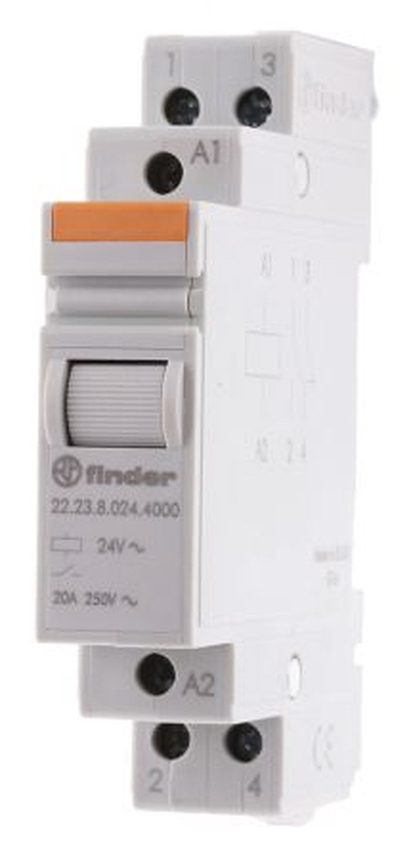 Finder DIN Rail Power Relay, 24V ac Coil, 20A Switching Current