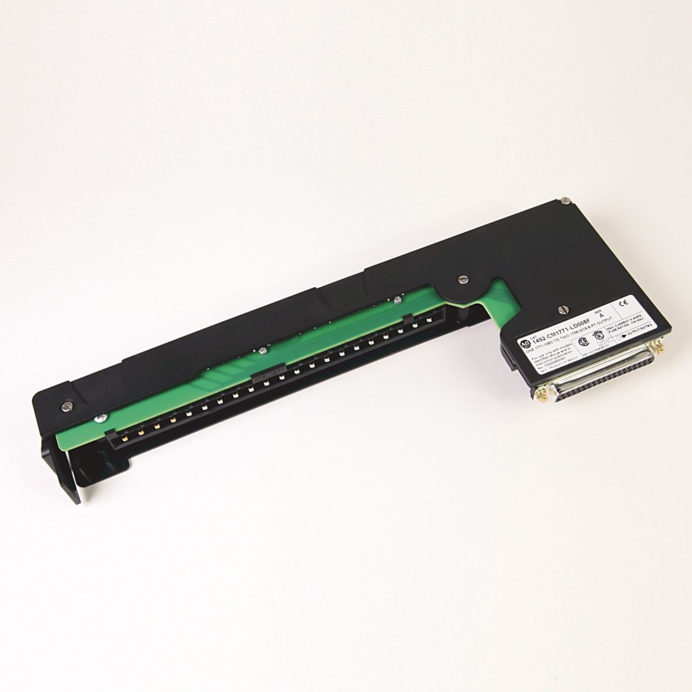 The Rockwell Automation analog I/O conversion module provides for the conversion of 1771, 16 Channel I/O module to be converted to 1756, 16 Channel I/O module. This conversion is accomplished without the removal of any field wires from the existing 1771 swing arm. The existing 1771 swing arm fits directly onto the edge connector of the 1492 conversion module. On one end of the 1492 cable is connector for the conversion module. On the other end is the removable terminal block for the 1756 I/O module. It is c