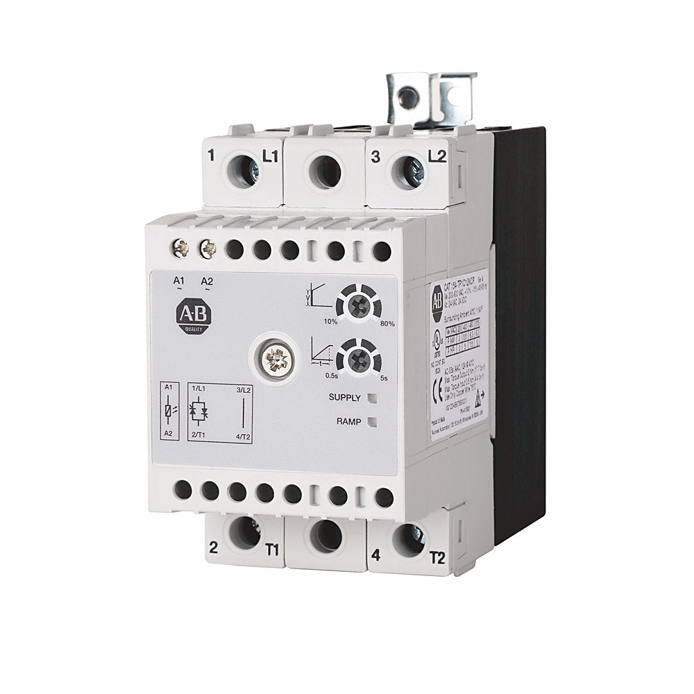 Rockwell Automation DOL Starter, Solid State, 100 to 240V AC Control Voltage - 154-TP1C16NCD This DOL starter from Rockwell Automation reduces system shock when starting an induction motor at full power. This ensures a smooth start and decreased downtime due to vibration-related issues. Consisting of a moulded case circuit breaker, a contactor and a protective overload relay, this device is designed to prevent electrical overload to the motor during start-up. It's ideal for use on bridge cranes, monorails a