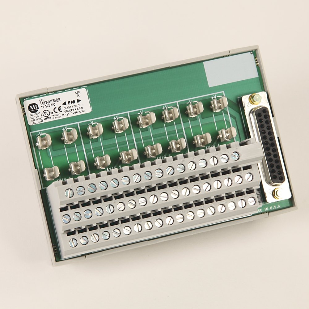 The Rockwell Automation BULLETIN 1492 hosts a wide series of analog Programmable Controller Wiring Systems. The cables are prewired and pre tested which make them a preferred choice over conventional wiring systems in the industry. The interface modules are mounted onto a standard DIN #3 Rail. Has 5 field side wiring terminals and 16 Analog IO channels Reduced wiring time Faster troubleshooting and easier maintenance Reduced wiring errors Increased volume and productivity Increased din rail density Reduced