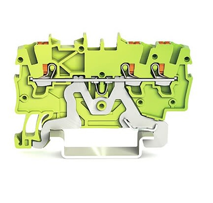 WAGO 2200-1307 Earth Terminal Block Green, Yellow, 1mm², 1-Level, Cage Clamp, ATEX, IECEx