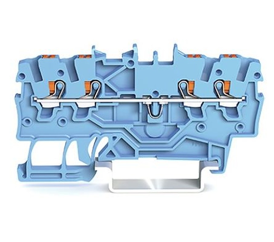 WAGO 2200-1404 Feed Through Terminal Block Blue, 1mm², 1-Level, Cage Clamp, ATEX, IECEx
