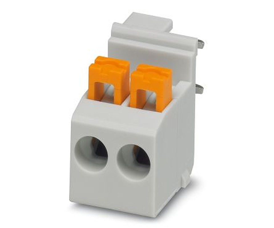 Phoenix Contact FKDSO 2.5/2-R KMGY Series PCB Terminal Block, 2-Contact, 5 mm Pitch, 1 Row