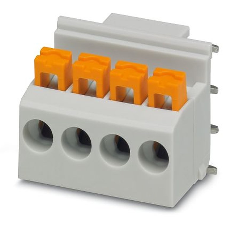 Phoenix Contact FKDSO 2.5/4-R KMGY Series PCB Terminal Block, 4-Contact, 5 mm Pitch, 1 Row