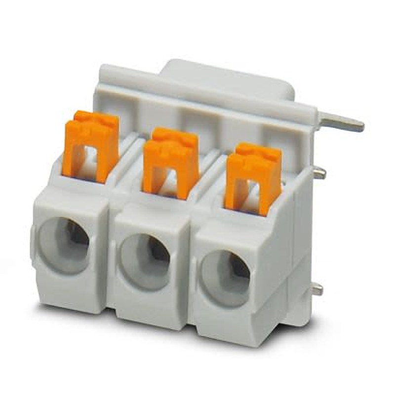 Phoenix Contact PCB Terminal Block, 3-Contact, 7.5 mm Pitch, Wave Soldering Mount, 1 Row