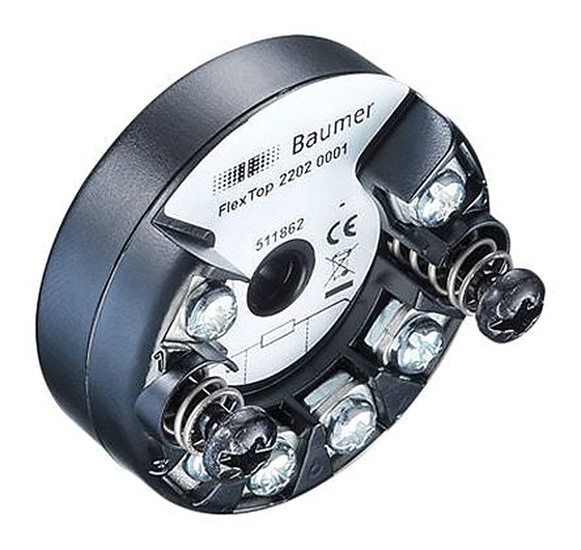 Baumer FlexTop 2202 Temperature Transmitter PT100 Input 35V, 85 °C, -40 °C