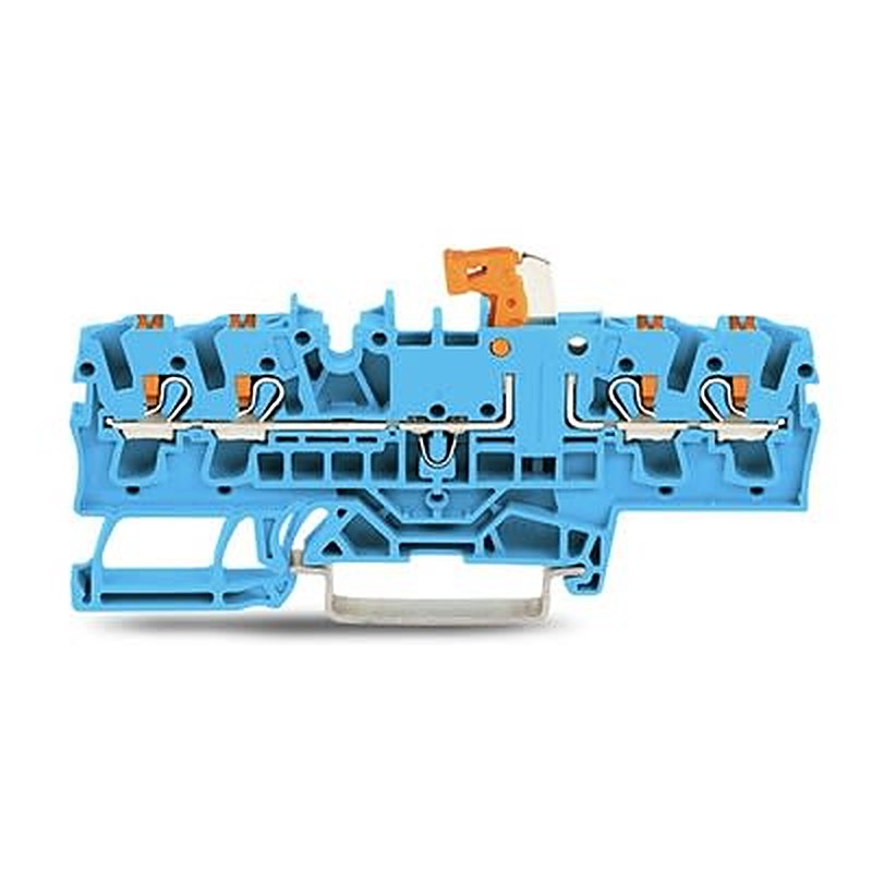 WAGO 2202-1874 TOPJOB S Series Test Disconnect Terminal Block Blue, 2.5mm², 1-Level, Push-in, IECEx/ATEX/CSA