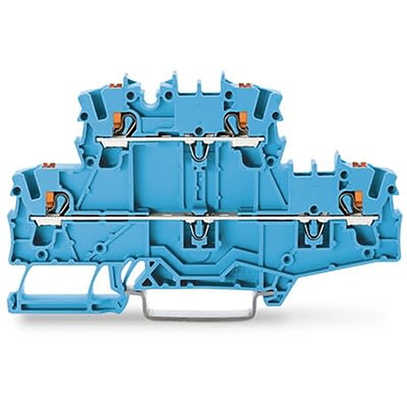 WAGO 2202-2704 TOPJOB S Series Double Level Terminal Block Blue, 2.5mm², 2-Level, Push-in, IECEx/ATEX/CSA