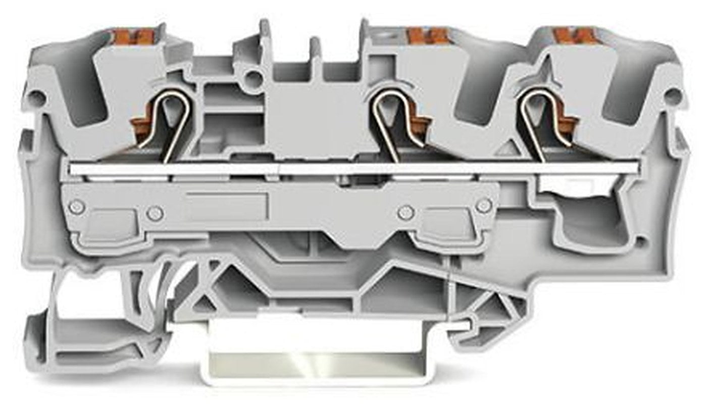WAGO 2206-1301 Feed Through Terminal Block Grey, 6mm², 1-Level, Cage Clamp, IECEx/ATEX