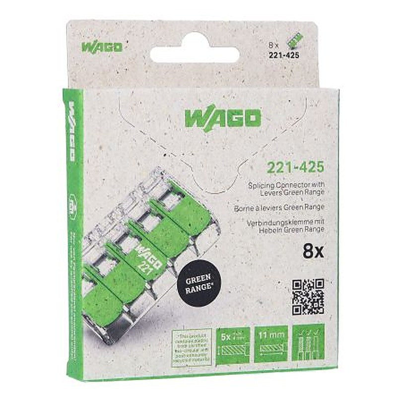 WAGO, 221 Wire Splice Splice Connector, Clear, Insulated 12 AWG