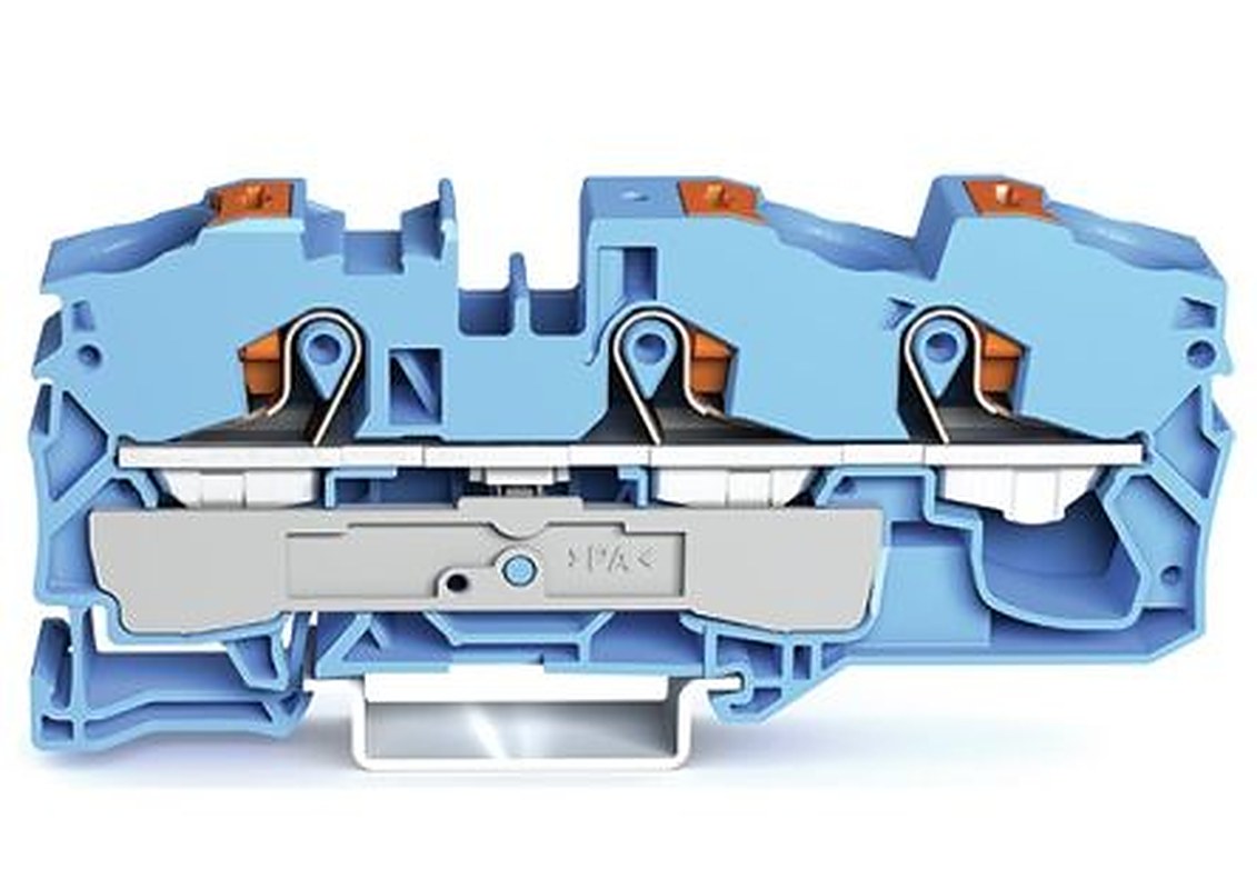 WAGO 2216-1304 Feed Through Terminal Block Blue, 16mm², 1-Level, Cage Clamp, ATEX, IECEx
