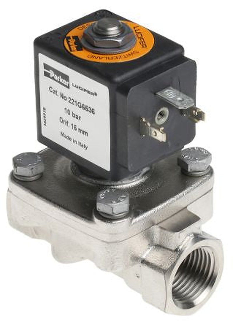 Parker Solenoid Valve 221G6536-2995-481865C2, 2 Port, NC, 24V dc 1/2 in G