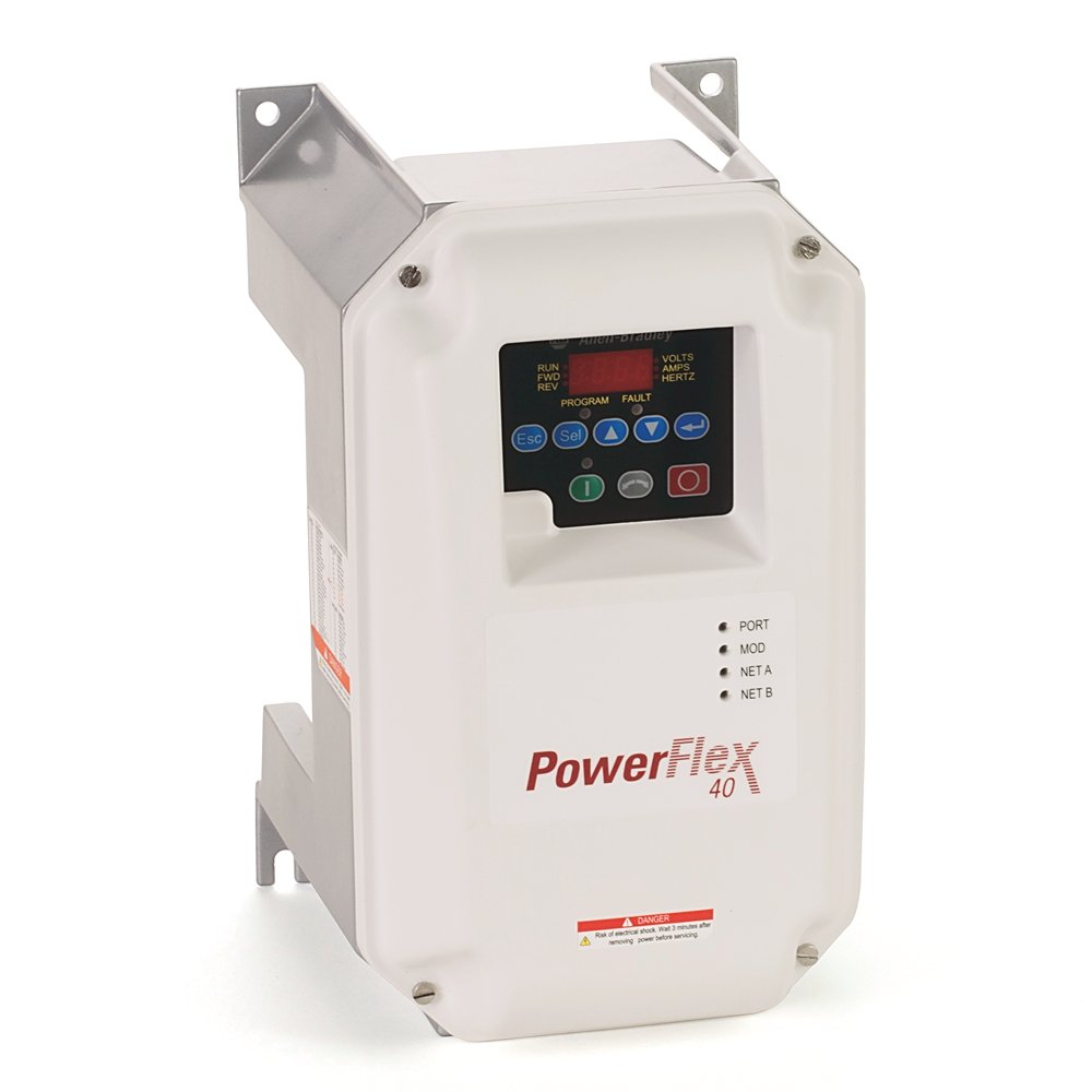 PowerFlex 40 AC Drive, 460...600V AC, 3PH, 6.6 Amps, ,Frame Size B, IP66, NEMA/UL Type 4X, LED Display, Digital Keypad, No CE Compliant Filter, RS485