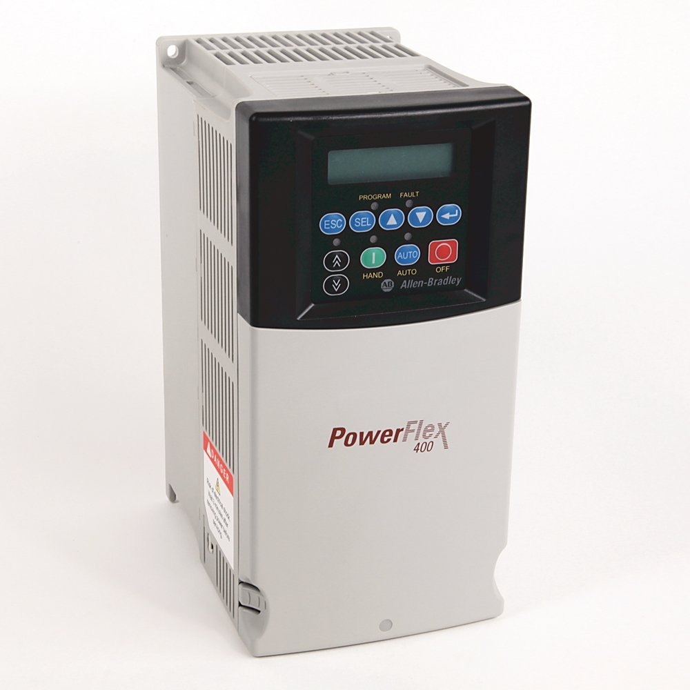 PowerFlex 400, Fan & Pump Drive. 480 VAC, 3 PH. 6 Amps. 3 HP,Frame Size C, IP20 (Open). Fixed Keypad. RS485 (without Brake IGBT)