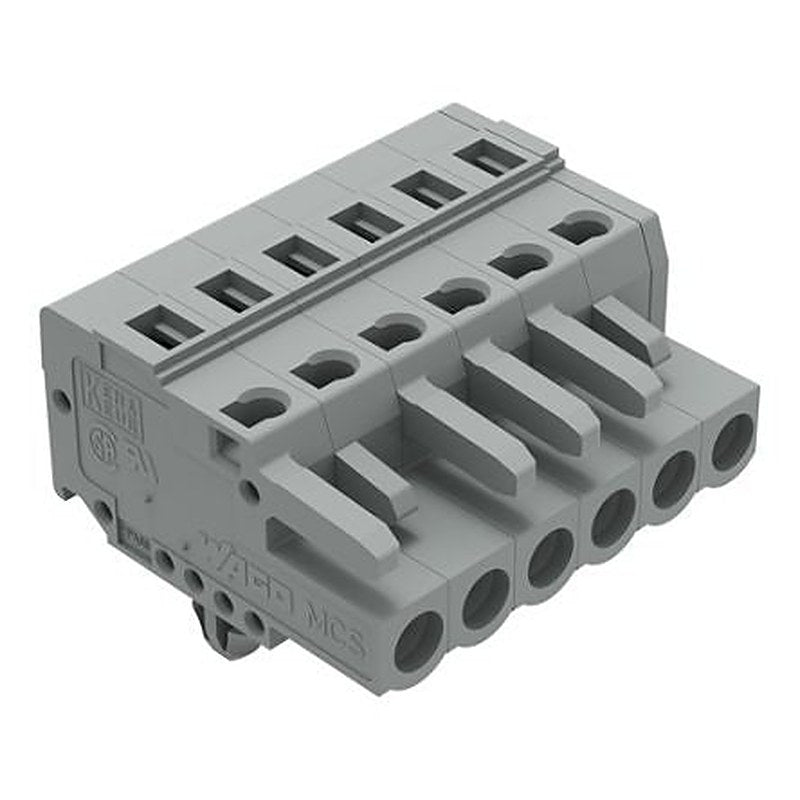 WAGO 231 Series Snap-in Connector Female Cage Clamp, 6-Pole, 16A, 6-Way