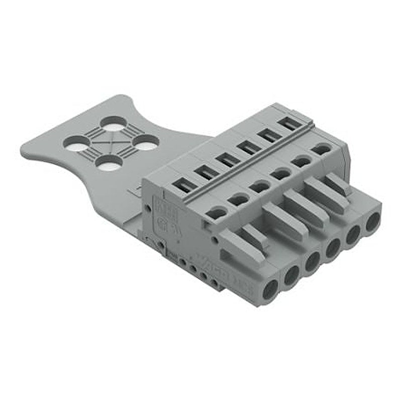 WAGO 231 Series Snap-in Connector Female Cage Clamp, 6-Pole, 16A, 6-Way