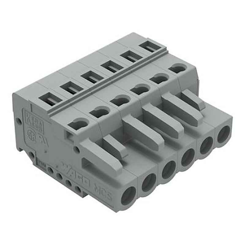 WAGO 231 Series Snap-in Connector Female Cage Clamp, 6-Pole, 16A, 6-Way