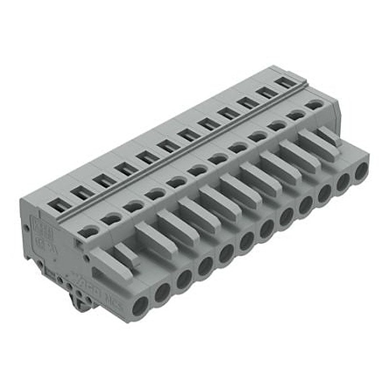 WAGO 231 Series Snap-in Pluggable Connector Female Cage Clamp, 12-Pole, 16A, 12-Way