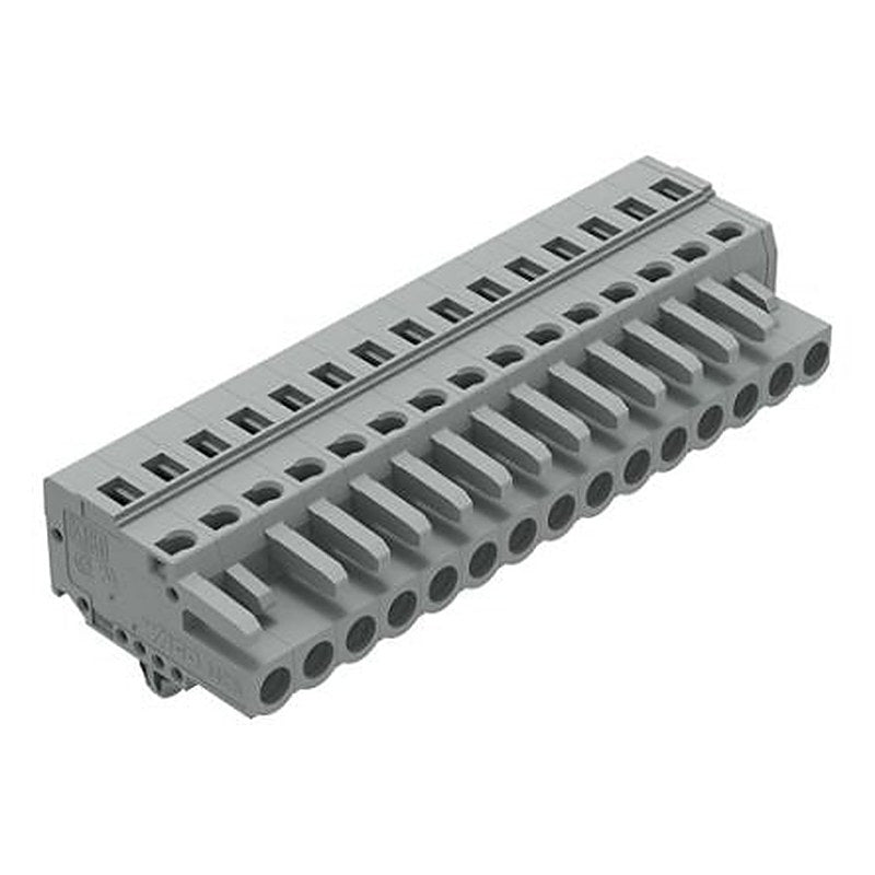 WAGO 231 Series Snap-in Connector Female Cage Clamp, 15-Pole, 16A, 15-Way