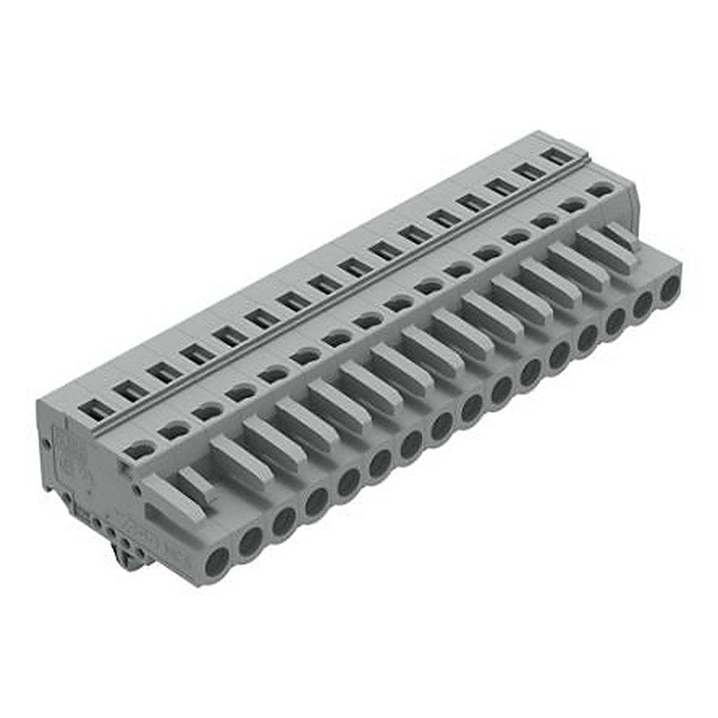 WAGO 231 Series Snap-in Pluggable Connector Female Cage Clamp, 16-Pole, 16A, 16-Way