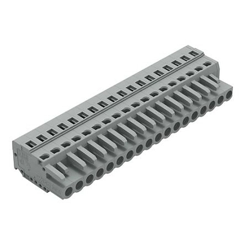 WAGO 231 Series Snap-in Pluggable Connector Female Cage Clamp, 18-Pole, 16A, 18-Way