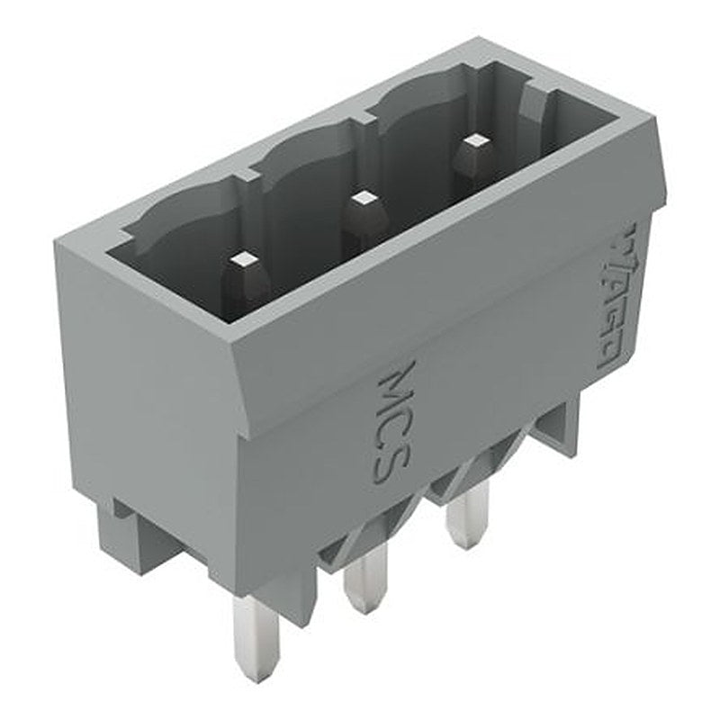 WAGO 231 Series Straight Horizontal and Vertical Mount Header, 3 Contact(s), 1.2 mm Pitch, 1 Row, Unshrouded