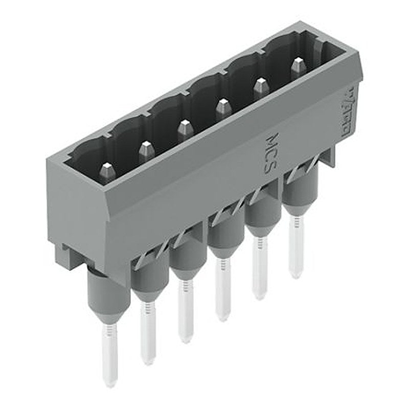 WAGO 231 Series Straight Rail Header, 6 Contact(s), 1.2 mm Pitch, 1 Row, Unshrouded