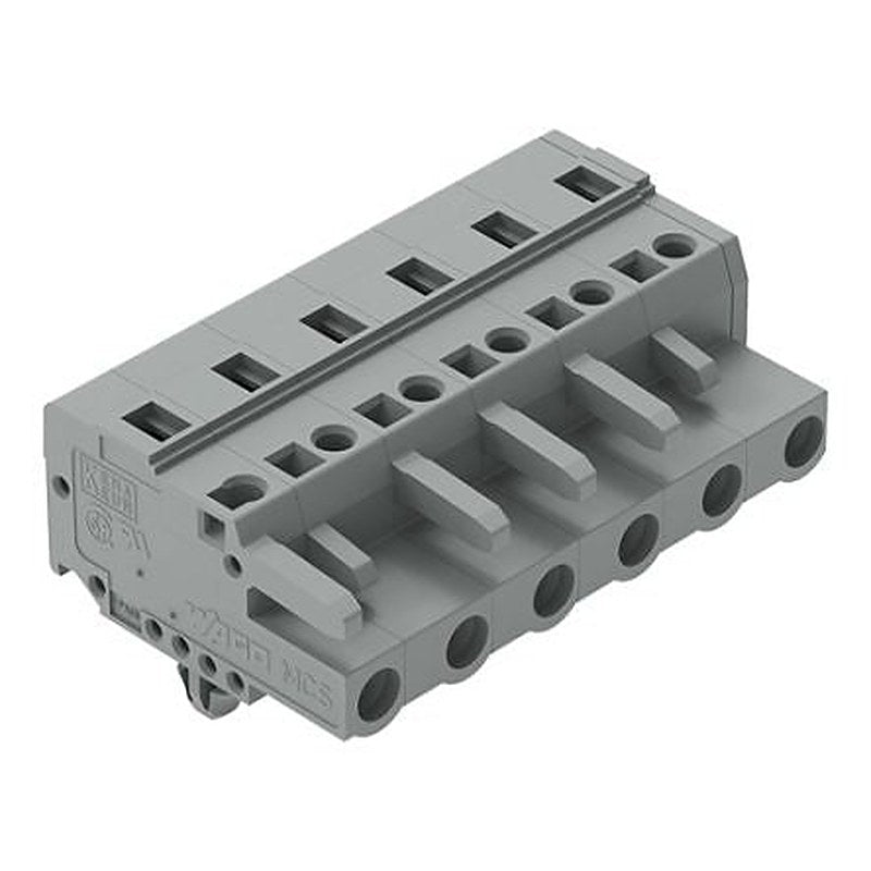 WAGO 231 Series Snap-in Connector Female Cage Clamp, 6-Pole, 16A, 6-Way
