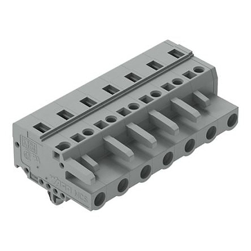 WAGO 231 Series Snap-in Pluggable Connector Female Cage Clamp, 7-Pole, 16A, 7-Way