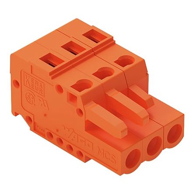 WAGO 231 Series Snap-in Pluggable Connector Female Cage Clamp, 3-Pole, 16A, 3-Way