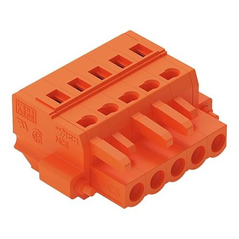 WAGO 231 Series Push-in Connector Female Cage Clamp, 5-Pole, 16A, 5-Way