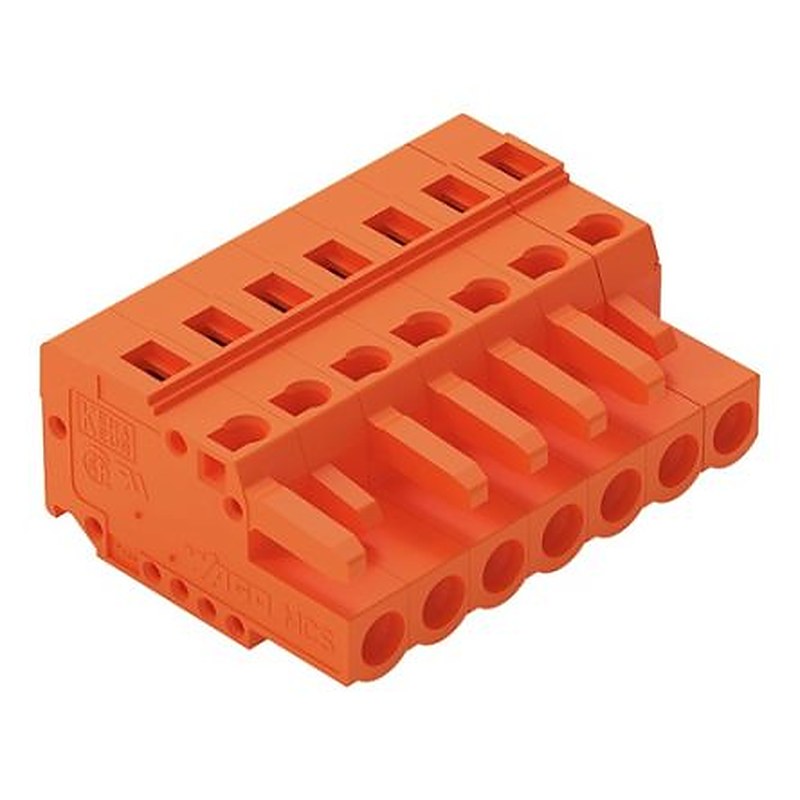 WAGO 231 Series Snap-in Connector Female Cage Clamp, 7-Pole, 16A, 7-Way