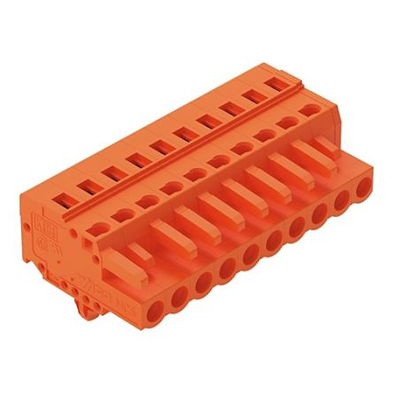 WAGO 231 Series Snap-in Pluggable Connector Female Cage Clamp, 10-Pole, 16A, 10-Way