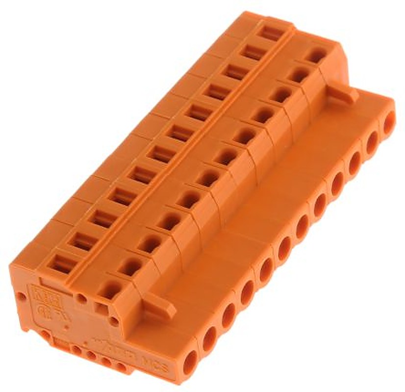 WAGO MCS-MIDI Classic Series Pluggable Terminal Block, 12-Contact, 5.08 mm Pitch, 1 Row, 231-312/026-000