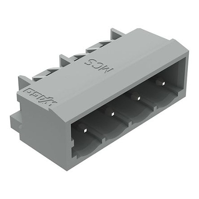 WAGO 231 Series Angled PCB PCB Header, 4 Contact(s), 5 mm Pitch, 1 Row, Shrouded