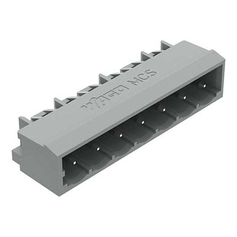 WAGO 231 Series Angled PCB PCB Header, 7 Contact(s), 5 mm Pitch, 1 Row, Shrouded