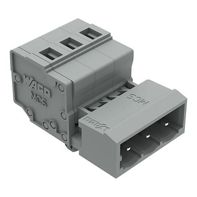 WAGO 231 Series Snap-in Pluggable Connector Male Cage Clamp, 3-Pole, 12A, 3-Way