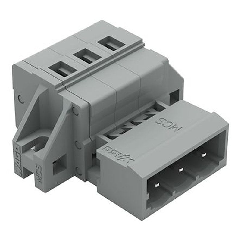 WAGO 231 Series Snap-in Pluggable Connector Male Cage Clamp, 3-Pole, 12A, 3-Way
