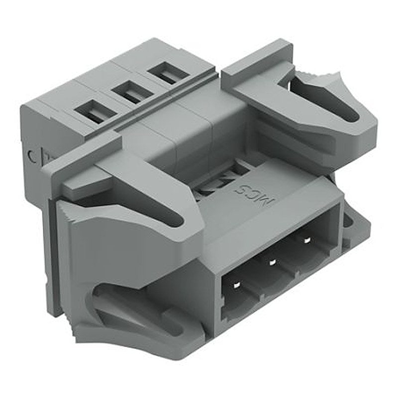 WAGO 231 Series Snap-in Pluggable Connector Male Cage Clamp, 3-Pole, 12A, 3-Way