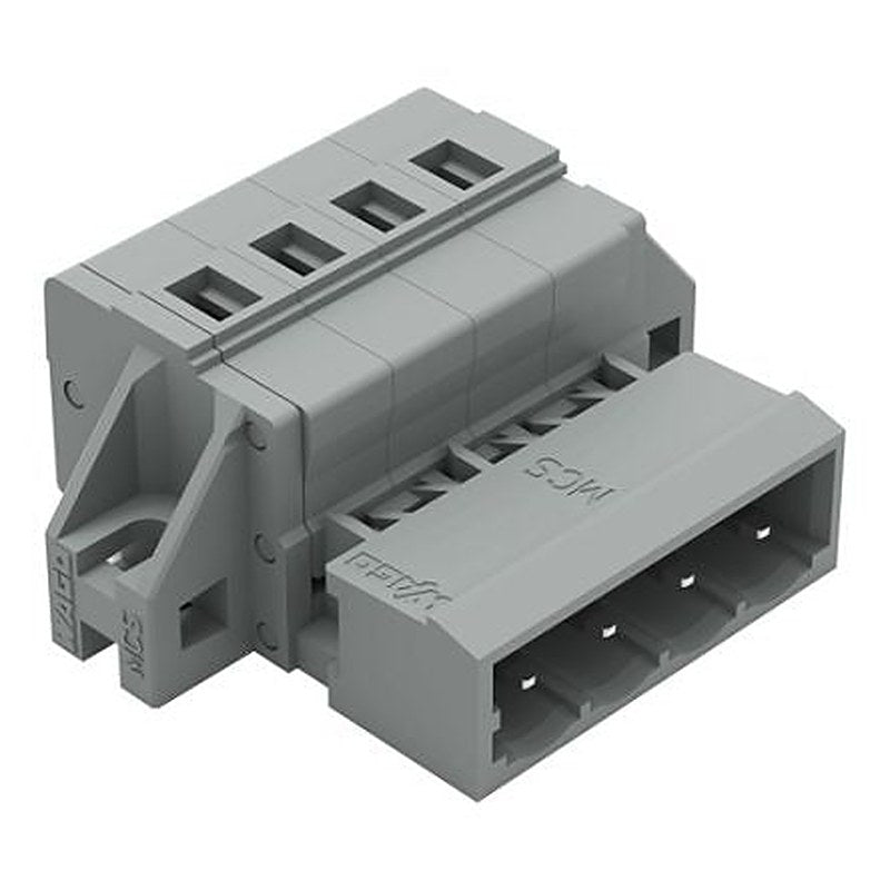 WAGO 231 Series Snap-in Pluggable Connector Male Cage Clamp, 4-Pole, 12A, 4-Way